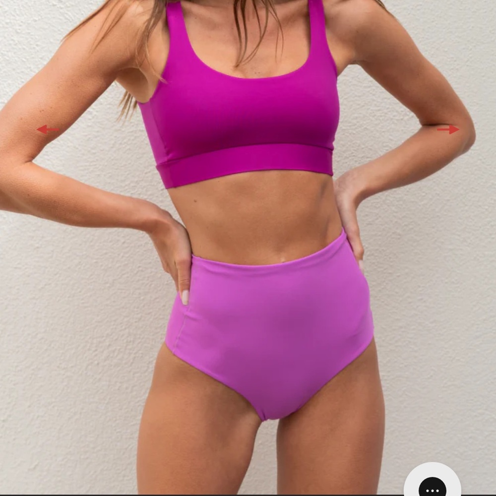 LEFT ON FRIDAY Hi Tide Swim Bottom - Color Punch (Purple) - Size S